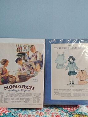 Monarch Vintage Advertising Poster And Child Life Poster Set